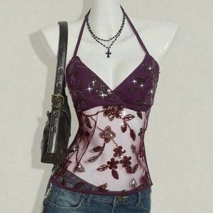 Elegant Purple Halter Top